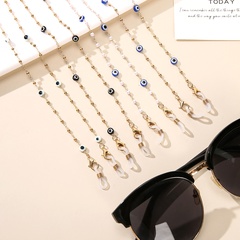 Metal Pearl Glasses Chain Amulet Demon Eye Glasses Mask Chain Dual-use Extension Chain Blue Eyes Halter