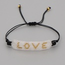 Miyuki rice beads woven white gold beads love letter bracelet handmade beaded lovers jewelrypicture10