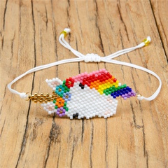 hand-woven Miyuki rice bead bracelet color unicorn ethnic jewelry