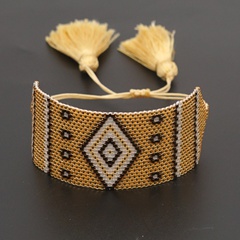 Böhmische handgemachte Perlen Retro Miyuki Reis Perlen Geometrische Dämonenauge Breites Armband