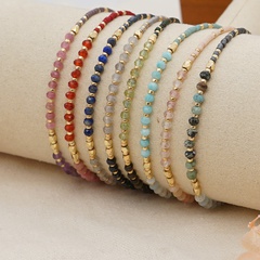 Einfaches böhmisches ethnisches Achat-Natursteinarmband Miyuki-Reisperlen gewebtes kleines Armband mit Perlen