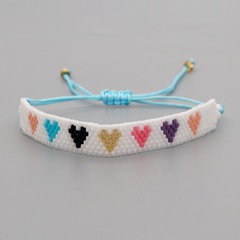 hand-woven beaded colorful love ethnic jewelry Miyuki rice bead bracelet
