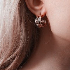 Wholesale jewelry multilayer round copper earrings nihaojewelry