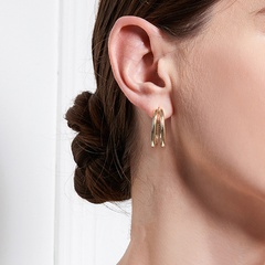 geometric shape c-shaped hoop earrings summer style 2021 new trendy temperament earrings metal earrings