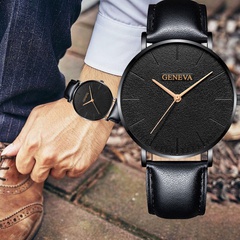 new casual temperament business men's watch simple and popular men's belt quartz watch