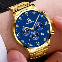 diamond men's steel band watch fashion business Roman scale quartz watch men's watch
