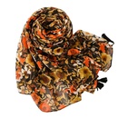 new style cotton and linen feel scarf female dark color flower printing Bali yarn travel sunscreen shawl silk scarfpicture17
