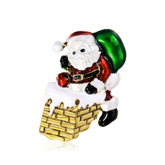 nouveau alliage de bijoux de broche de Noël dégoulinant de vacances de dessin animé Santa corsage en gros