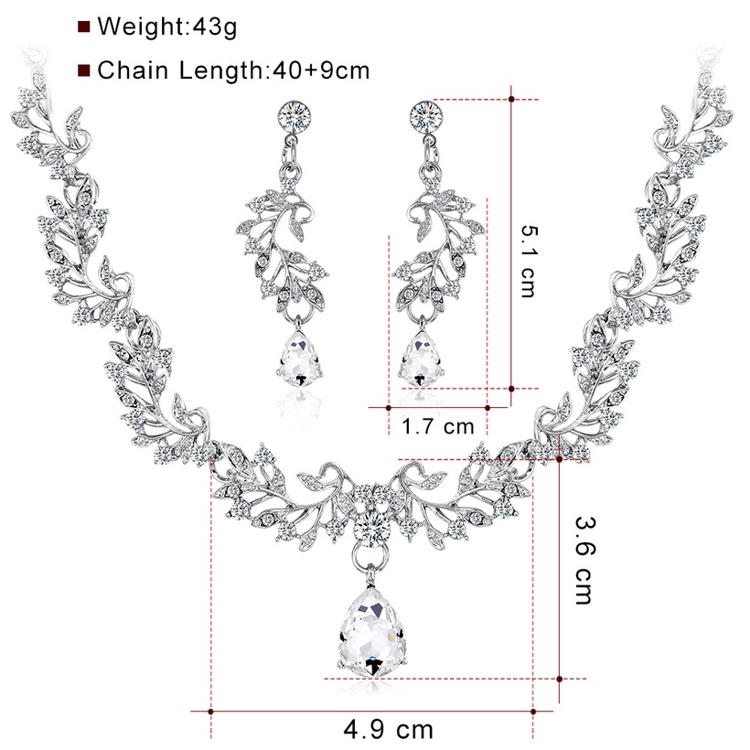 Bijoux Fantaisie Parures Bijoux | Nouveau Temprament Simple Diamant Collier Alliage Strass Verre Bijoux Ensemble Accessoires En Gros - OK82643