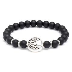 Korean fashion personality hip hop beaded bracelet black frosted jewelry men's jewelry wholesale