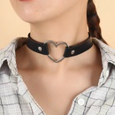 punk street style fashion female exaggerated sexy leather necklace simple big peach heart neck chain neckbandpicture10