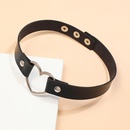 punk street style fashion female exaggerated sexy leather necklace simple big peach heart neck chain neckbandpicture9