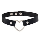 punk street style fashion female exaggerated sexy leather necklace simple big peach heart neck chain neckbandpicture6