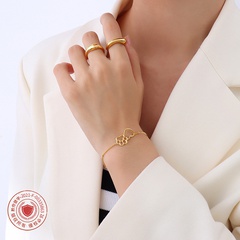 Cute Western Love Footprint Bracelet Titanium Steel Plated 18K Gold Bracelet Jewelry Bracelet