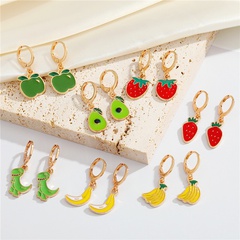 European and American new jewelry cute fruit dinosaur earrings creative irregular earrings
