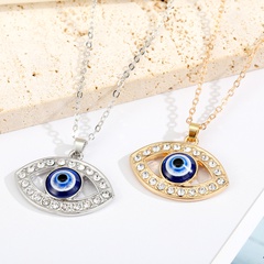 new devil's eye necklace point rhinestone hollow Turkey eye necklace pendant foreign trade jewelry