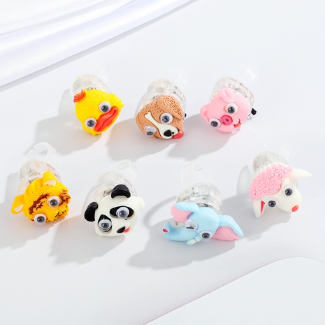 cross-border jewelry cute animal ring luminous ring creative cartoon children's toy index finger ring NHGO434415's discount tags