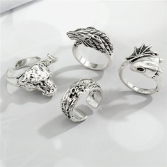 exaggerated personality metal animal ring punk hip-hop bull head skull frog ring cross-border jewelry