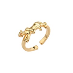 new trend punk hip-hop golden tiger ring personality open animal ring cross-border jewelry