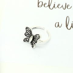 new trend exquisite retro metal butterfly ring female open animal ring cross-border jewelry