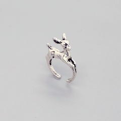 retro personality alloy deer ring trend cute open animal ring finger ring female cross-border jewelry