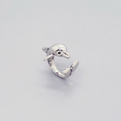 Bijoux transfrontaliers simple anneau animal ouvert votre tendance de la mode rétro féminine mignon petit anneau de dauphin en métal
