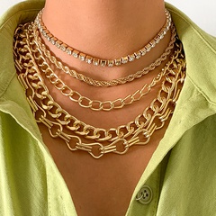 punk exaggerated claw chain twist chain necklace hip hop metal mix and match hollow clavicle chain