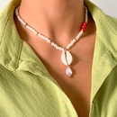 Idyllic holiday style hit color rice bead shell woven necklace ethnic stitching imitation pearl clavicle necklacepicture9