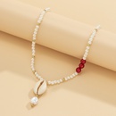 Idyllic holiday style hit color rice bead shell woven necklace ethnic stitching imitation pearl clavicle necklacepicture10