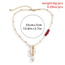 Idyllic holiday style hit color rice bead shell woven necklace ethnic stitching imitation pearl clavicle necklacepicture12