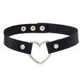 punk street style fashion female exaggerated sexy leather necklace simple big peach heart neck chain neckbandpicture11