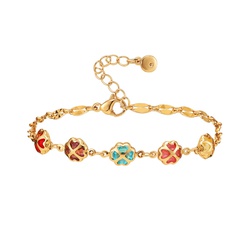 fashion bracelet female color zircon geometric jewelry copper plated 18K real gold small jewelry for friends