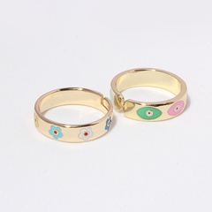 Korean simple fashion geometric eyes sun flower ring personality retro copper plated dripping open ring