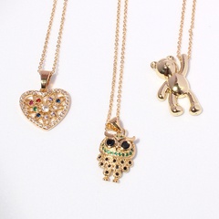 style fashion personality bear love pendant necklace simple trend single-layer necklace jewelry