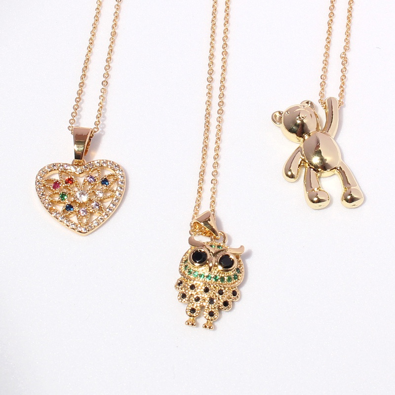 style fashion personality bear love pendant necklace simple trend singlelayer necklace jewelry