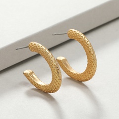 simple style fashion retro exaggerated C-shaped earrings European and American new niche creative design thin earrings