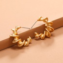 European and American fashion exaggerated metal spiral matte curve earrings new retro simple style earringspicture7