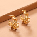 European and American fashion exaggerated metal spiral matte curve earrings new retro simple style earringspicture8