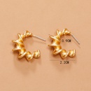 European and American fashion exaggerated metal spiral matte curve earrings new retro simple style earringspicture10