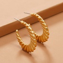 simple retro niche creative design metal alloy earrings Japanese and Korean fashion exaggerated hollow Cshaped earringspicture7