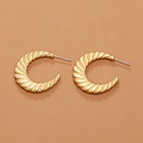 simple retro niche creative design metal alloy earrings Japanese and Korean fashion exaggerated hollow Cshaped earringspicture9