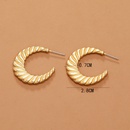 simple retro niche creative design metal alloy earrings Japanese and Korean fashion exaggerated hollow Cshaped earringspicture10