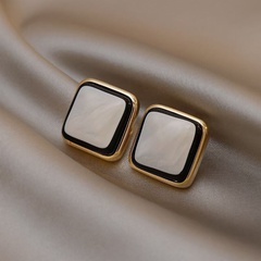 new s925 silver needle earrings simple Korean square earrings temperament earrings