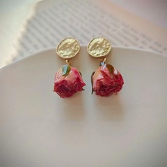 immortal rose flower earrings gentle temperament ear jewelry