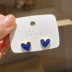 South Korea blue love earrings retro new temperament earrings