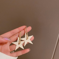 925 silver needle simple metal star earrings Japanese and Korean style niche design earrings temperament wild earrings