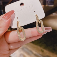 s925 boucles d'oreilles en diamant de tempérament d'aiguille d'argent de la Corée du Sud boucles d'oreilles de personnalité de mode