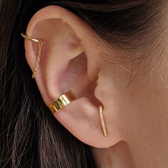 bijoux fantaisie simples boucles d'oreilles latérales en métal ensemble de boucles d'oreilles clip d'oreille