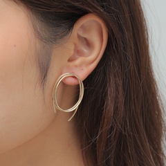Fashion Jewelry Coil Winding Stud Earrings Metal Earrings