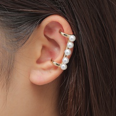 Bijoux fantaisie Perle acrylique Boucles d'oreilles clip d'oreille françaises exagérées Boucles d'oreilles